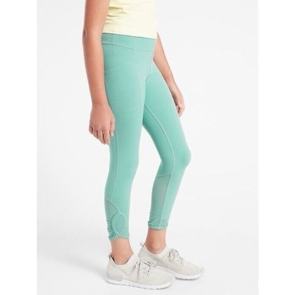 Athleta Girl Give It A Whirl Pocket Capri 7/8 Legging MeshLight Green Size XL14